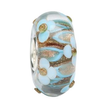 Azure Blue Flame Flowers - Ogerbeads Glass